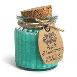 Scented soy wax candle in glass jar