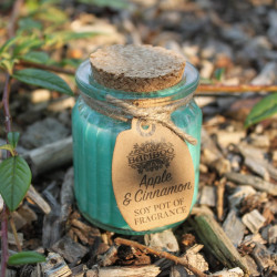Scented soy wax candle in glass jar